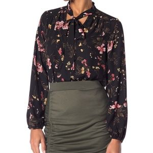 Pleione Floral Surplice Blouse